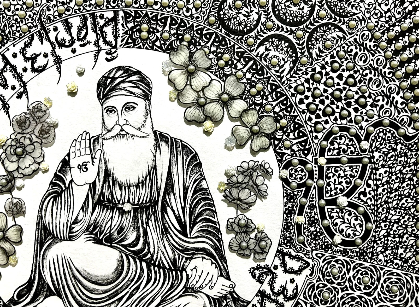 Close-up 1 of Guru Nanak Dev by Shatabdi Mandal