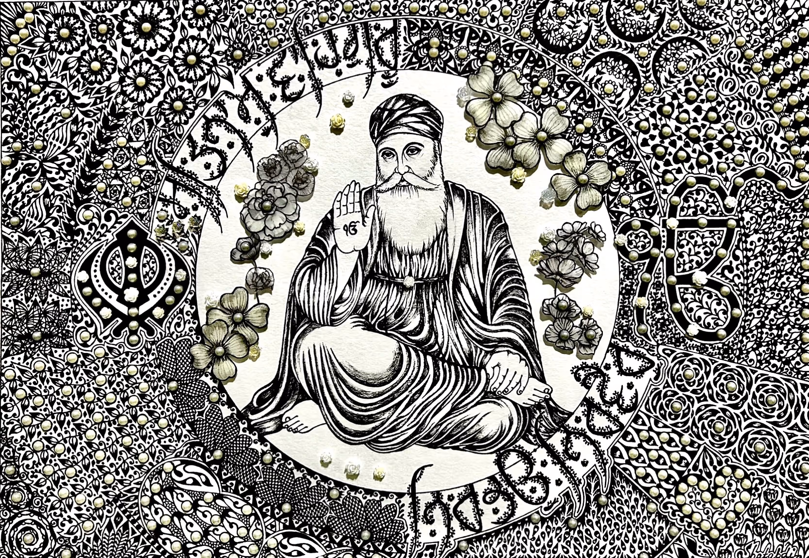 Guru Nanak Dev, artwork by Shatabdi Mandal