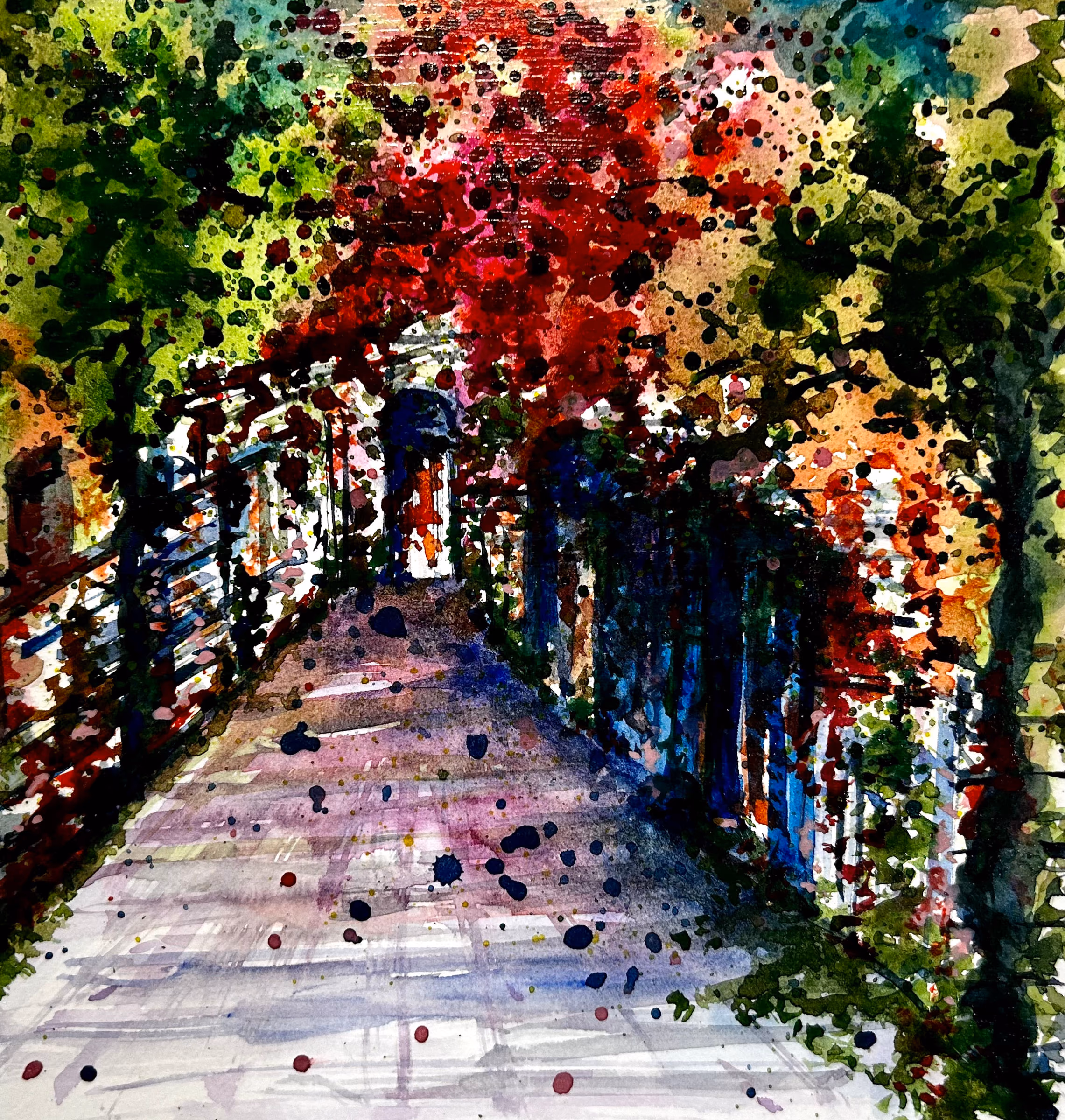 Streets of Santorini 2, artwork by Shatabdi Mandal