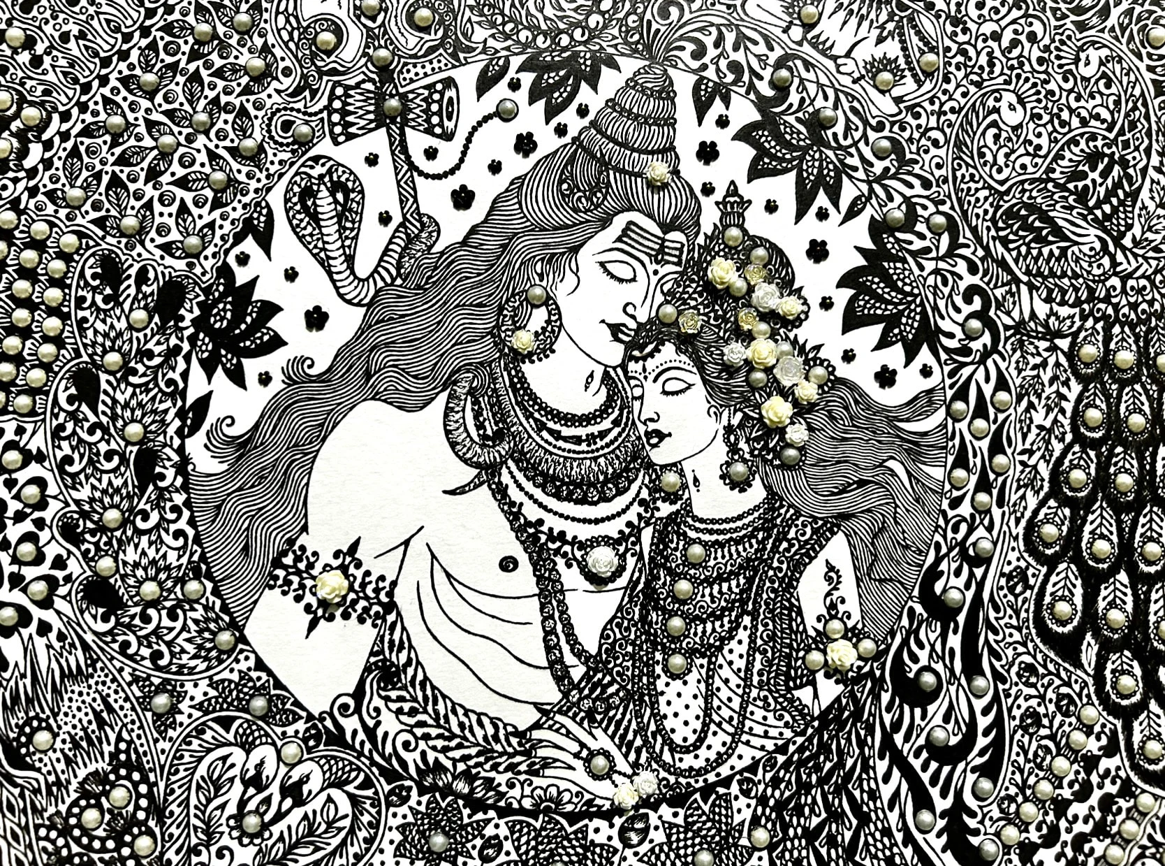 Close-up 1 of Shiva-Parvati Series: Samarpan by Shatabdi Mandal