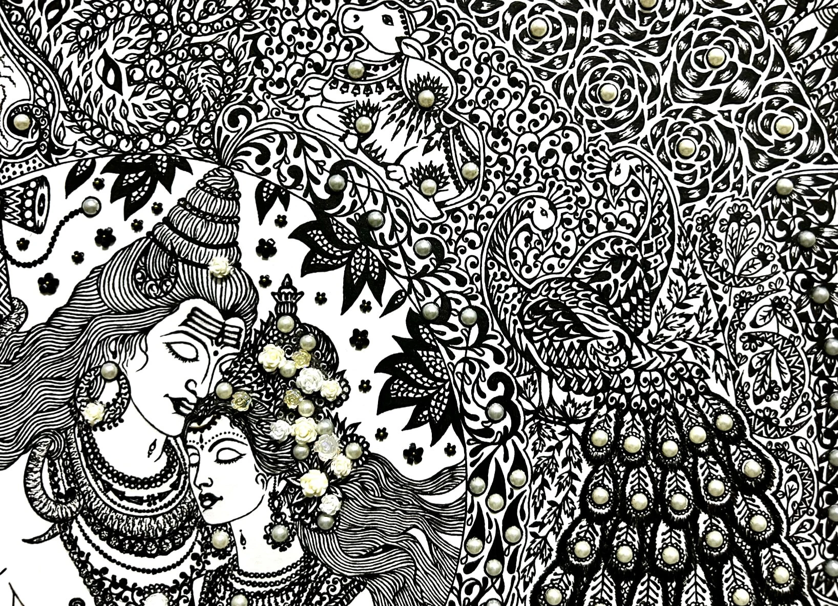 Close-up 2 of Shiva-Parvati Series: Samarpan by Shatabdi Mandal