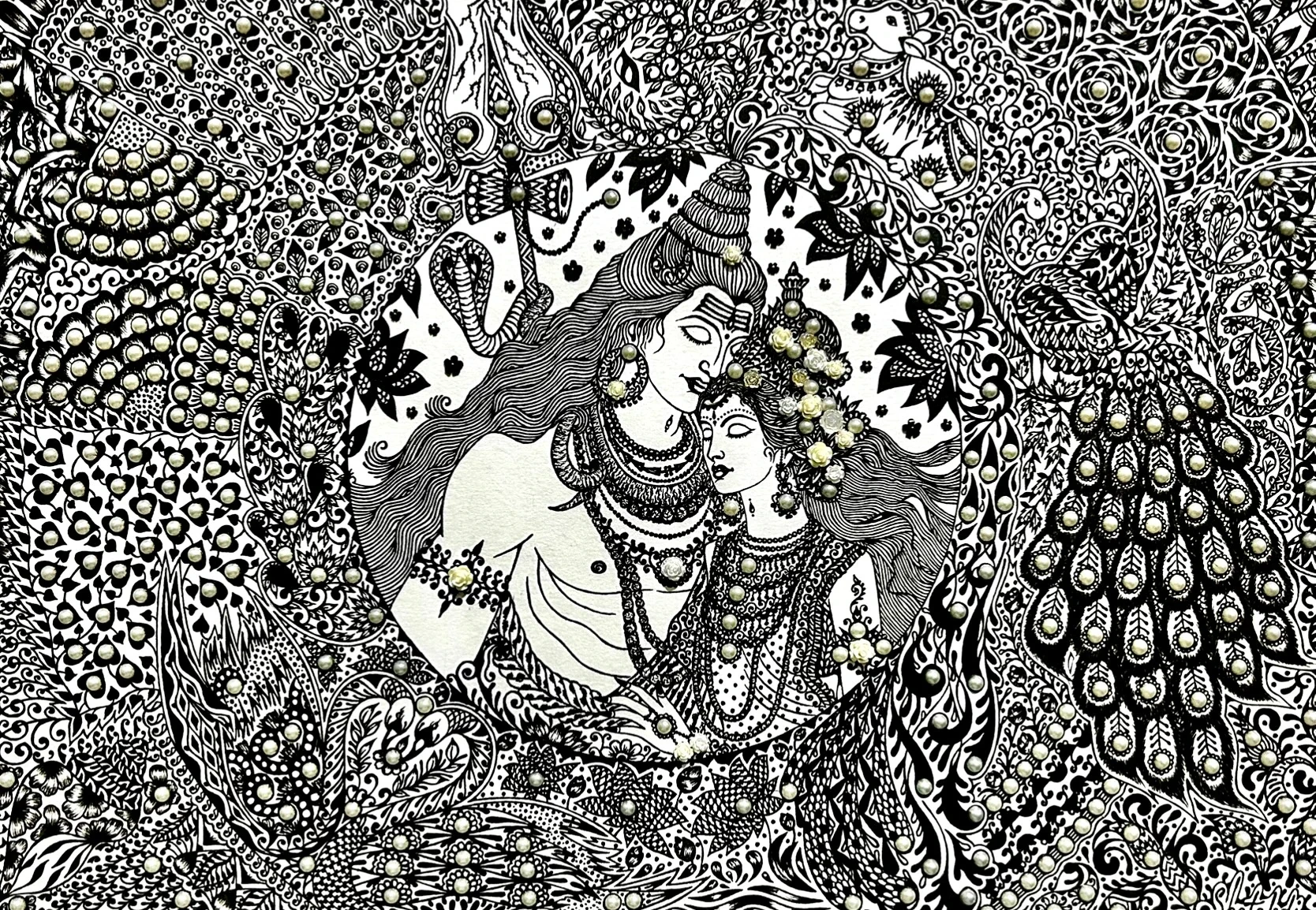 Shiva-Parvati Series: Samarpan, artwork by Shatabdi Mandal