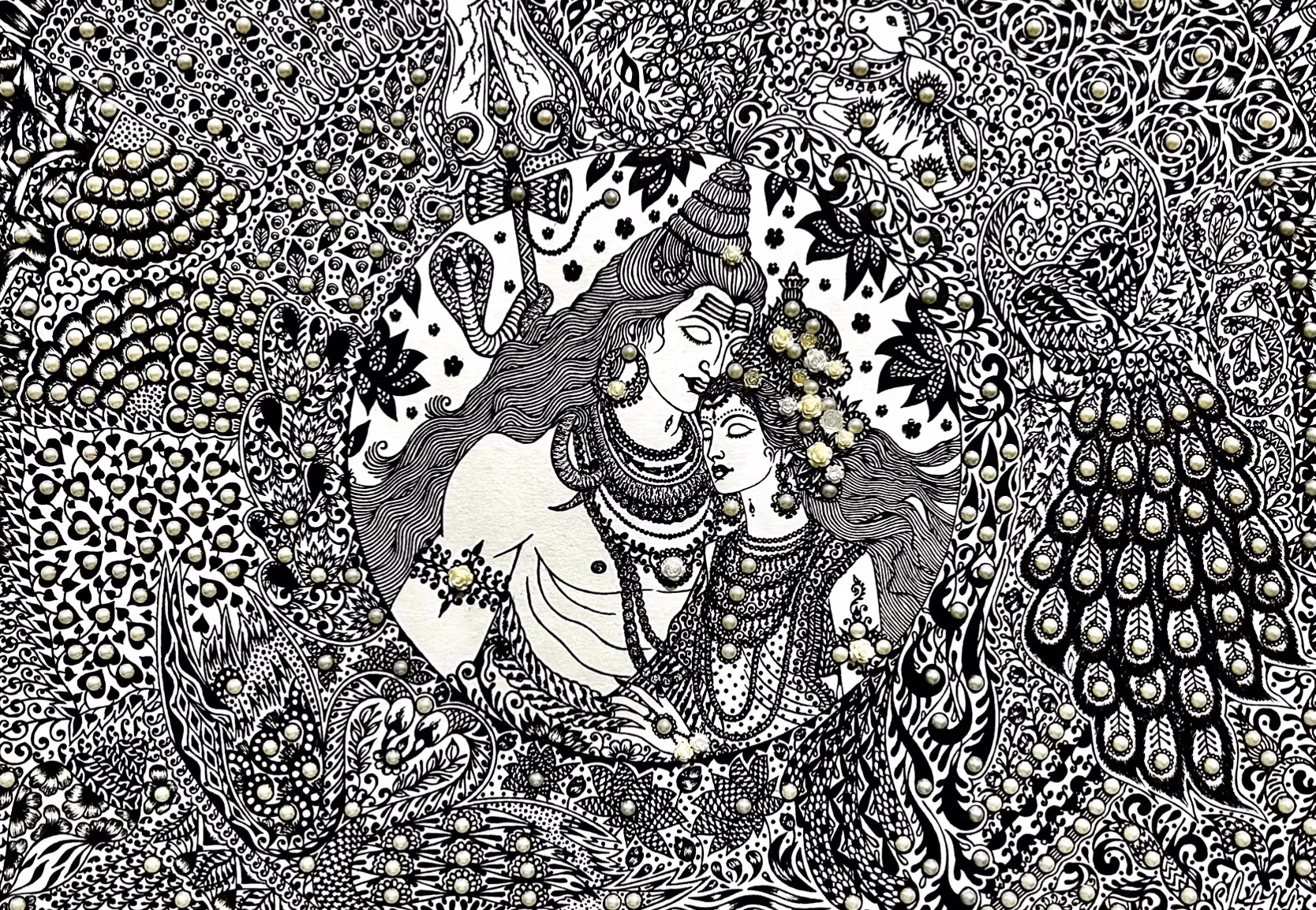 Shiva-Parvati Series: Samarpan, artwork by Shatabdi Mandal